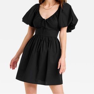 Black Puff Sleeve Dress